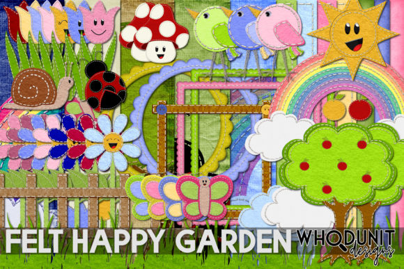 Download Felt Happy Garden - Graphics Kit - Graphics kit Collection